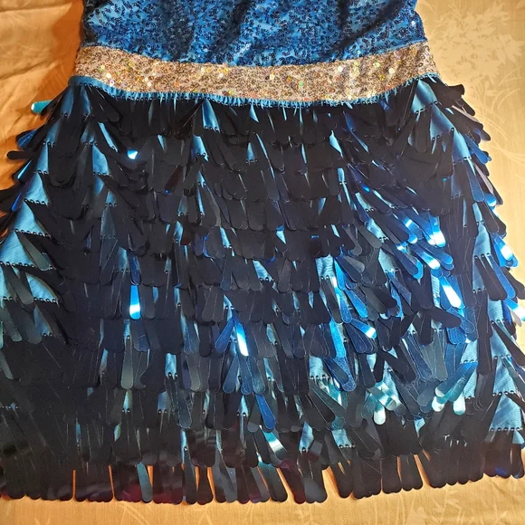 Weissman Costumes Blue Fringe Costume Girls Size XLC